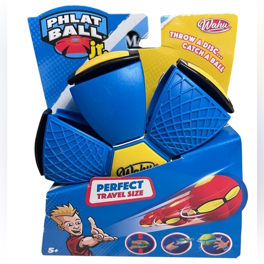 Phlat Ball Jr Junior Blue Throw a Disc - Catch a Ball Perfect Travel Size
